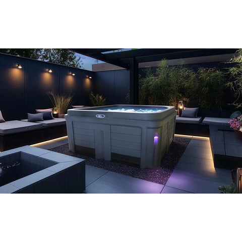 Origin 5-Person Lounger 30 Jet Plug and Play, 240V Hot Tub, Real Stainless Heater, Ozone, Waterfall and Upgraded Lighting