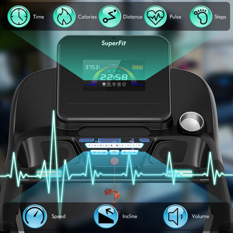 4.75 HP Treadmill with APP and Auto Incline for Home and Apartment