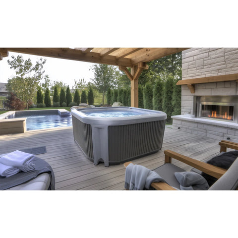 Prime 7-Person Open 99 Jet 240V Hot Tub, Real Stainless Heater, Ozone, Waterfall and Upgraded Lighting