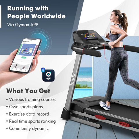 4.75 HP Folding Treadmill with Auto Incline and 20 Preset Programs