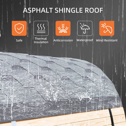 4-Person Outdoor Barrel Sauna with View Window,Electric Heater,Sauna Starter Kit