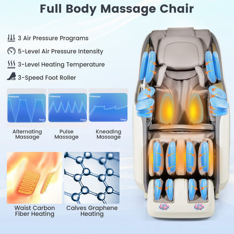 Therapy 36-2024 New 3D Model-SL Track Massage Chair with Airbags Waist and Calves Heating Foot Rollers