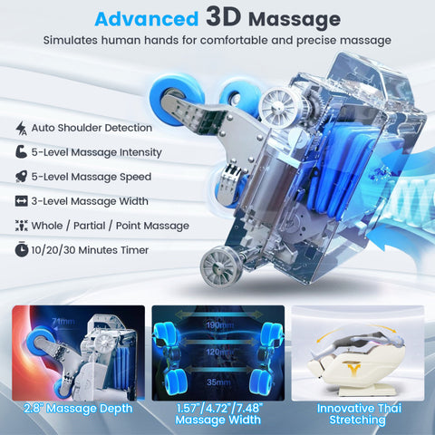 Therapy 36-2024 New 3D Model-SL Track Massage Chair with Airbags Waist and Calves Heating Foot Rollers