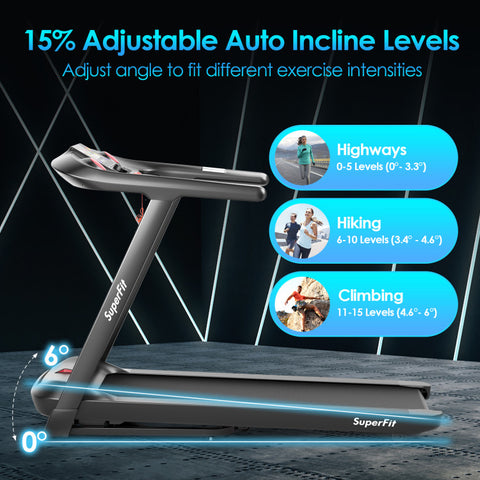 4.75HP Folding Treadmill with Preset Programs Touch Screen Control