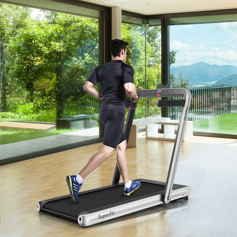 2 In 1 Folding Walking Pad Treadmill with Remote APP Control