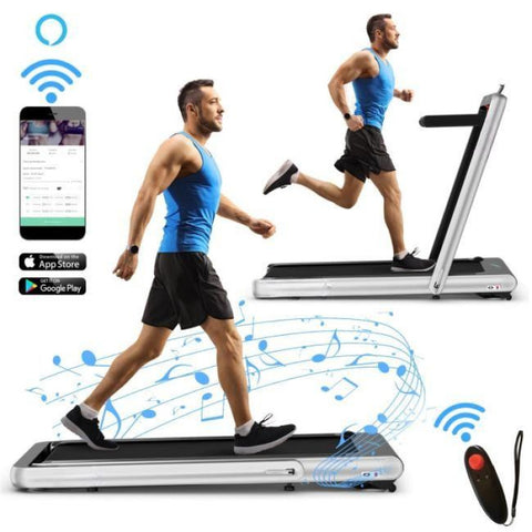 2 In 1 Folding Walking Pad Treadmill with Remote APP Control