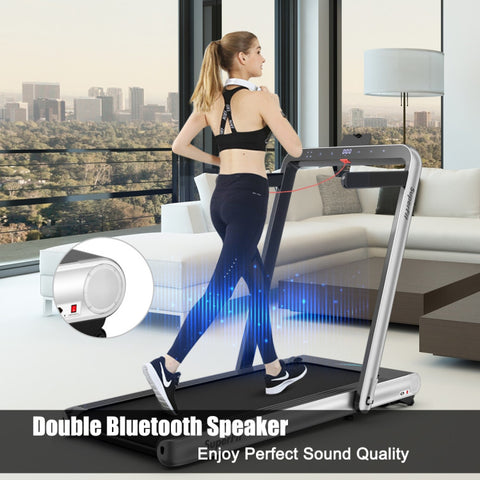 2 In 1 Folding Walking Pad Treadmill with Remote APP Control