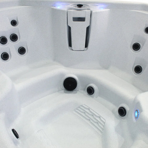 Ignite 7-Person Open 65 Jet 240V Hot Tub, Real Stainless Heater, Ozone, Waterfall and Upgraded Lighting