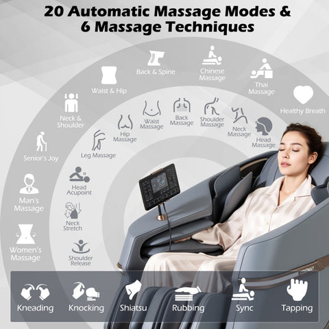 Relaxation 48 - Full Body Zero Gravity Massage Chair SL Track Recliner with Touch Screen
