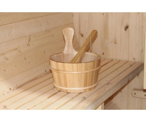 Outdoor Barrel Steam Sauna with Panoramic View, Canadian Red Wood Sauna for 4-6 Person, 6KW Heater, Rocks, 8mm Tempered Glass, Waterproof System