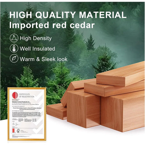 Outdoor Barrel Steam Sauna with Panoramic View, Canadian Red Wood Sauna for 4-6 Person, 6KW Heater, Rocks, 8mm Tempered Glass, Waterproof System